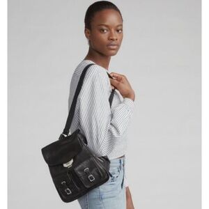 rag & bone Black Leather Backpack